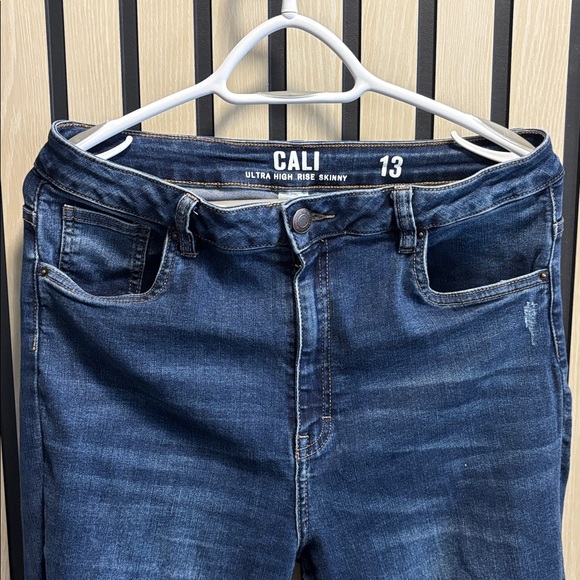 Women's Distressed Blue Jeans - Picture 2 of 5